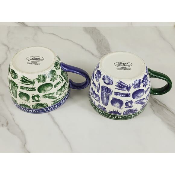 Certified International Soup Bowl Green Purple 4" Vegetables Design Ceramic x2 - Picture 11 of 13
